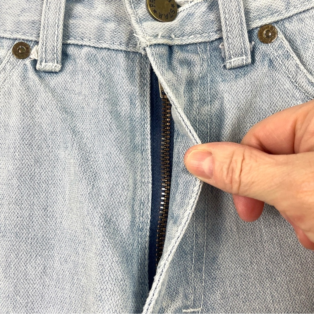 French Star Vintage 70s Jeans High Rise Light Wash Zipper Back Pocket Size 27‎ - Picture 4 of 16